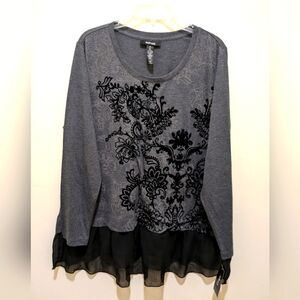 Style & Co gray and black women's top - 2x